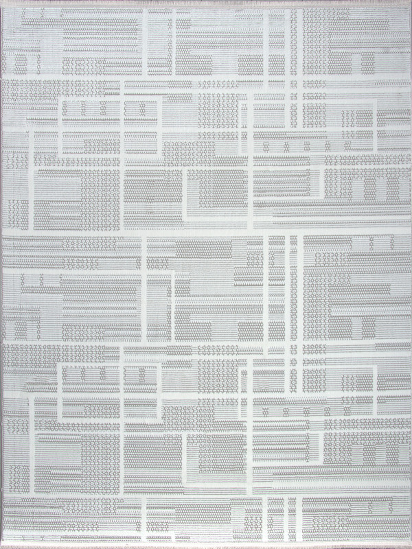Ковер 00019A - GREY / WHITE - Прямоугольник - коллекция ADALIN