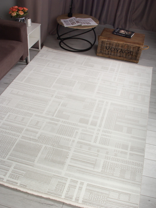 Ковер 00019A - GREY / WHITE - Прямоугольник - коллекция ADALIN