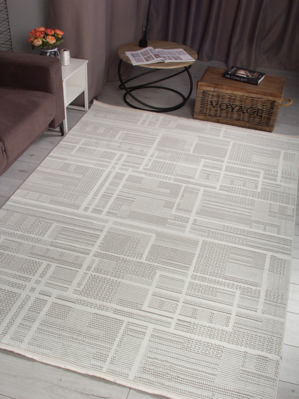 Ковер 00019A - GREY / WHITE - Прямоугольник - коллекция ADALIN