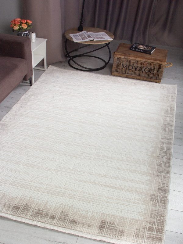 Ковер 00020B - D.BEIGE / WHITE - Прямоугольник - коллекция ADALIN