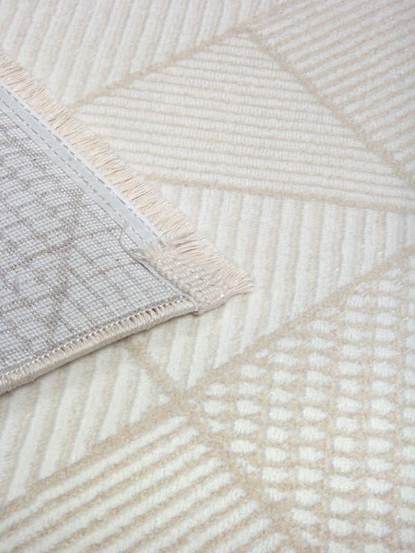 Ковер 00023A - BEIGE / WHITE - Прямоугольник - коллекция ADALIN