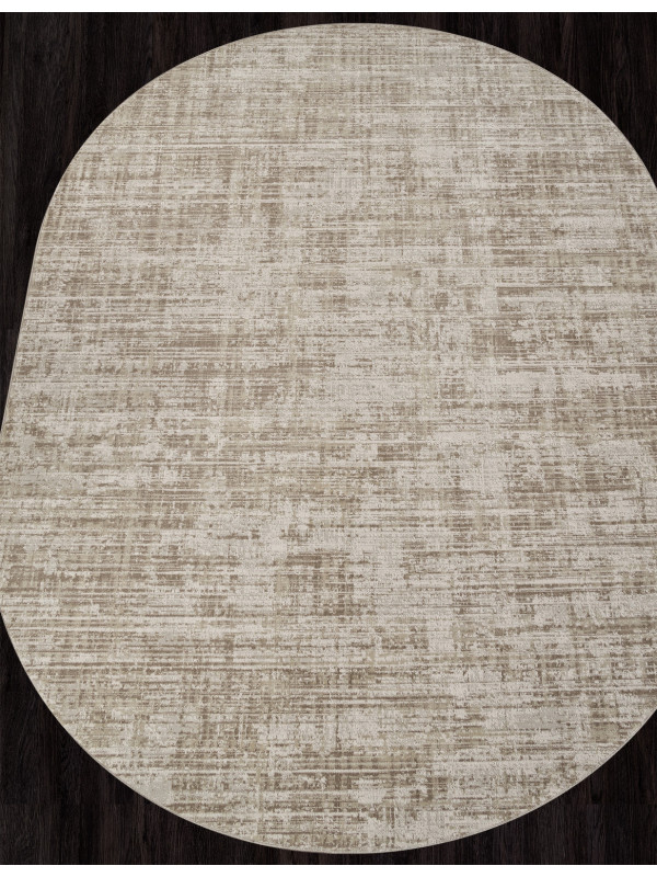 Ковер F415AE - BEIGE / L.BROWN - Овал - коллекция AFINA