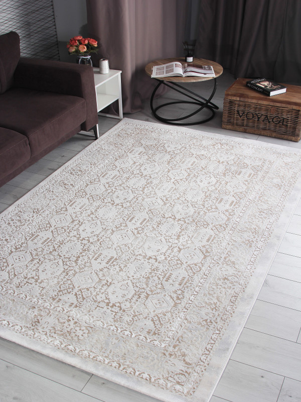 Ковер 9255A - S.BEIGE / P.WHITE - Прямоугольник - коллекция AMELI