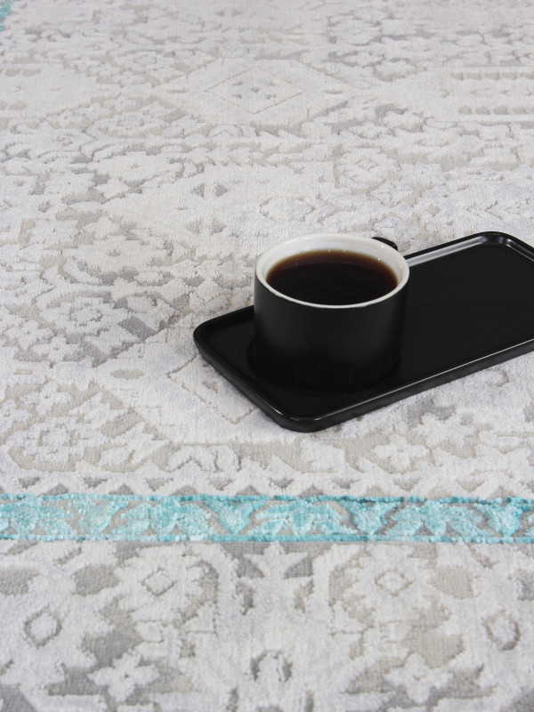 Ковер 9255A - S.L.GREY / P.TURQUOISE - Прямоугольник - коллекция AMELI