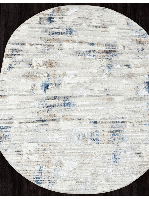 Ковер DA492 - 635 CREAM / NAVY - Овал - коллекция ANTEP