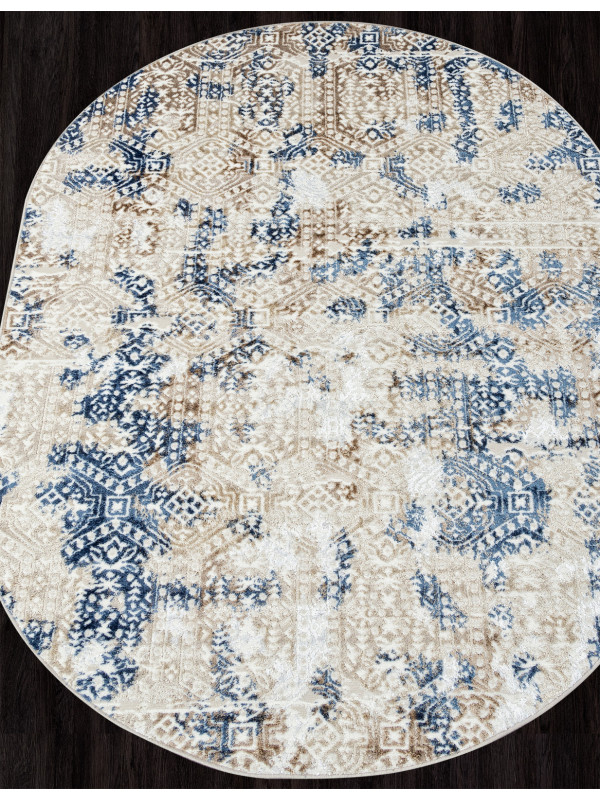 Ковер O1699 - 630 CREAM / BLUE - Овал - коллекция ANTEP