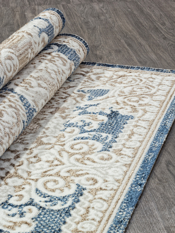 Ковер O1701 - 630 CREAM / BLUE - Прямоугольник - коллекция ANTEP