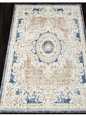 Ковер O1701 - 630 CREAM / BLUE - Прямоугольник - коллекция ANTEP
