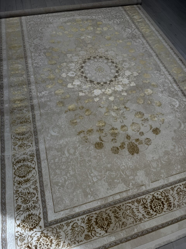 Ковер У002 - CREAM / GOLD - Прямоугольник - коллекция DELINA