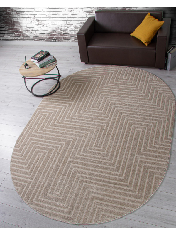 Ковер F412 - LIGHT BEIGE - Овал - коллекция DIOS