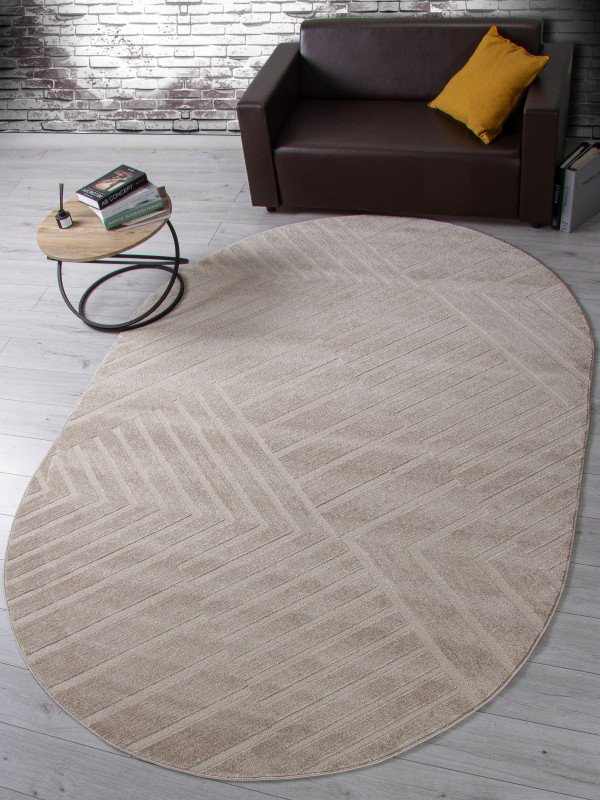 Ковер F438 - LIGHT BEIGE - Овал - коллекция DIOS