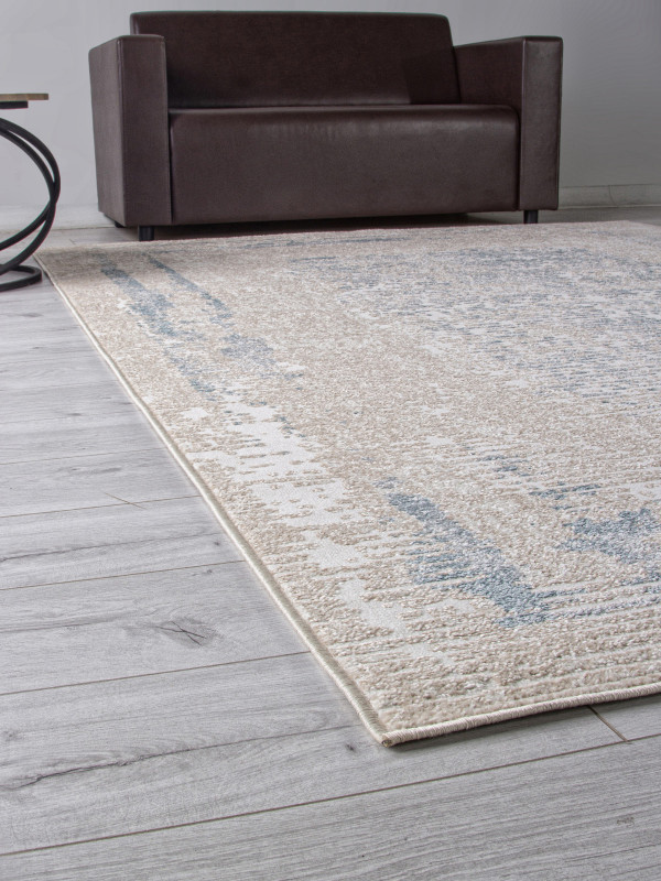 Ковер F328 - BEIGE-BLUE 2 - Прямоугольник - коллекция DONA