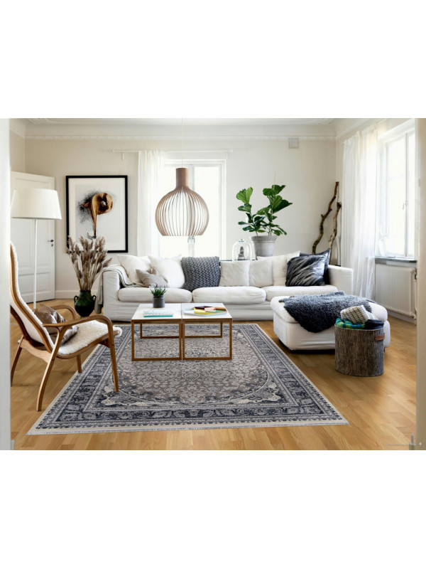 Ковер 00268 - GREY / BLUE - Прямоугольник - коллекция DUBAI