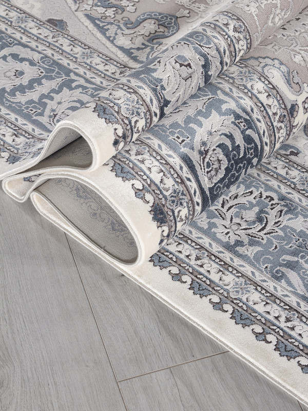 Ковер 00268 - GREY / BLUE - Прямоугольник - коллекция DUBAI