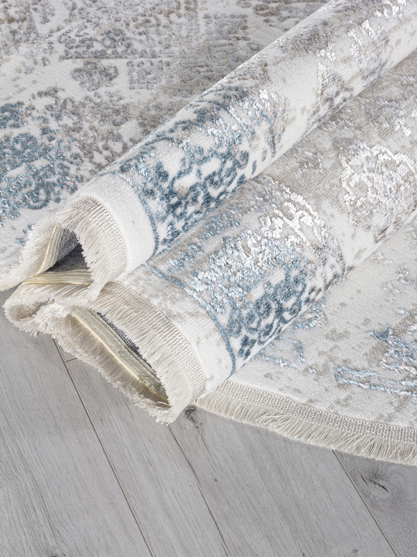 Ковер L252A - CREAM SHRINK / BLUE FDY - Овал - коллекция EFSAN