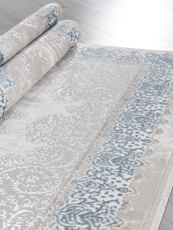 Ковер L270A - CREAM SHRINK / BLUE FDY - Прямоугольник - коллекция EFSAN