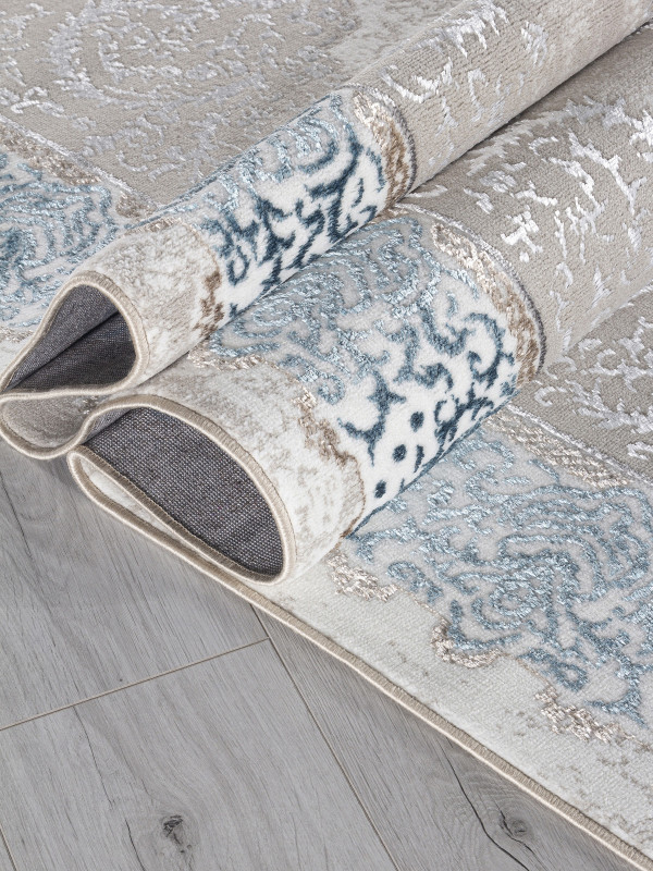 Ковер L270A - CREAM SHRINK / BLUE FDY - Прямоугольник - коллекция EFSAN