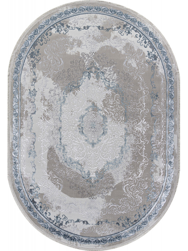 Ковер L278A - CREAM SHRINK / BLUE FDY - Овал - коллекция EFSAN