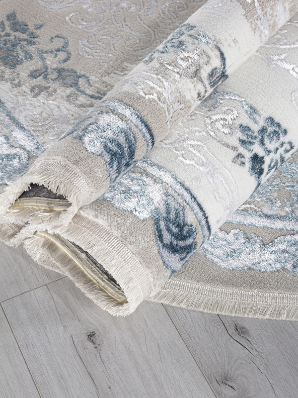 Ковер L278A - CREAM SHRINK / BLUE FDY - Овал - коллекция EFSAN