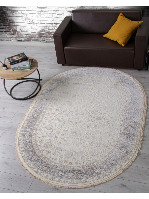 Ковер 35831Z - CREAM / L.GREY - Овал - коллекция Jasmine
