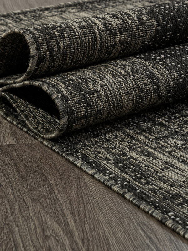 Ковер S129 - BLACK-GRAY - Прямоугольник - коллекция KAIR