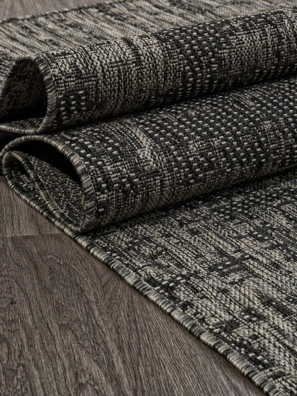 Ковер S131 - BLACK-GRAY - Прямоугольник - коллекция KAIR