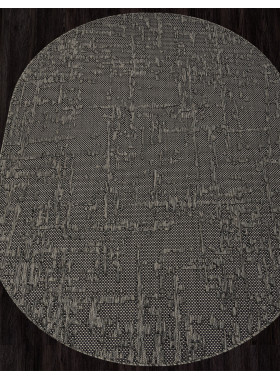 Ковер S136 - BLACK-GRAY - Овал - коллекция KAIR