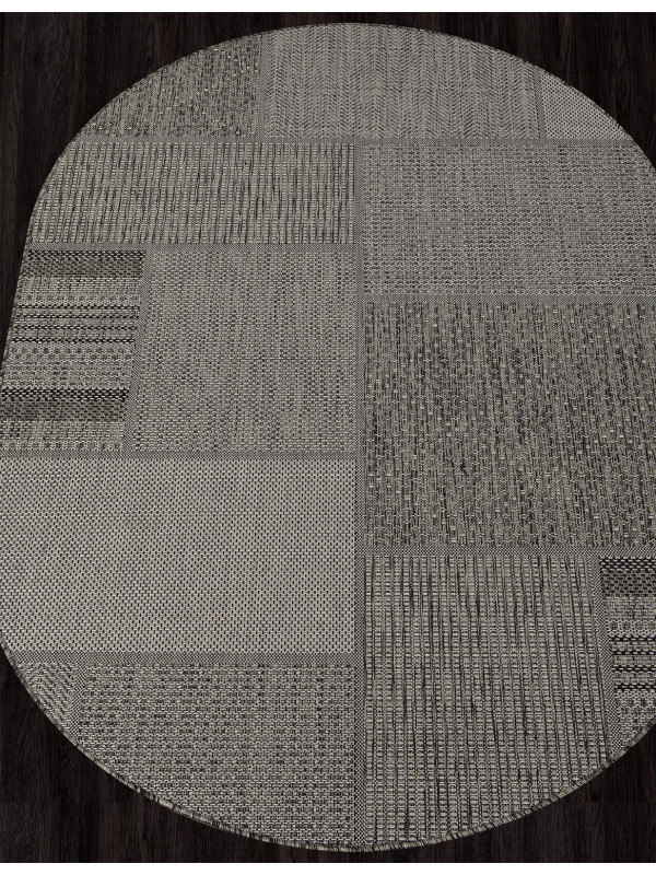 Ковер S139 - BLACK-GRAY - Овал - коллекция KAIR
