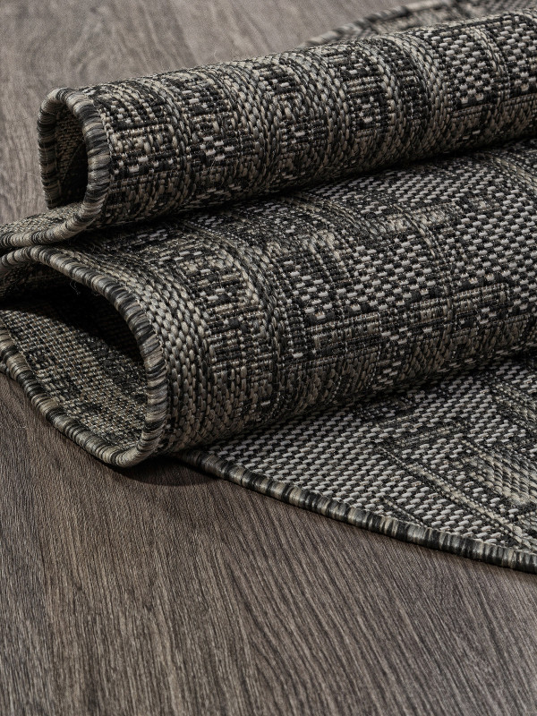 Ковер S144 - BLACK-GRAY - Овал - коллекция KAIR