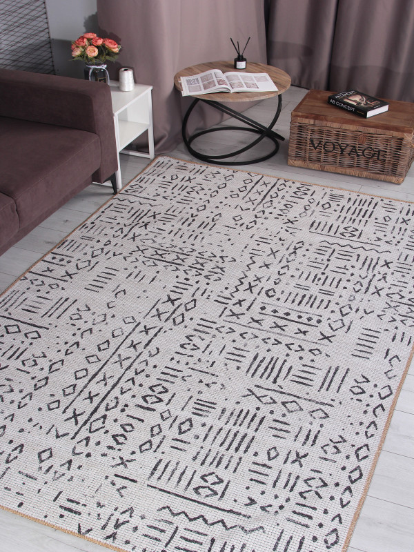 Ковер AB739E - BEIGE / BLACK - Прямоугольник - коллекция LAVIN
