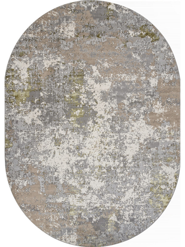 Ковер F163 - CREAM-GREEN - Овал - коллекция LIMAN