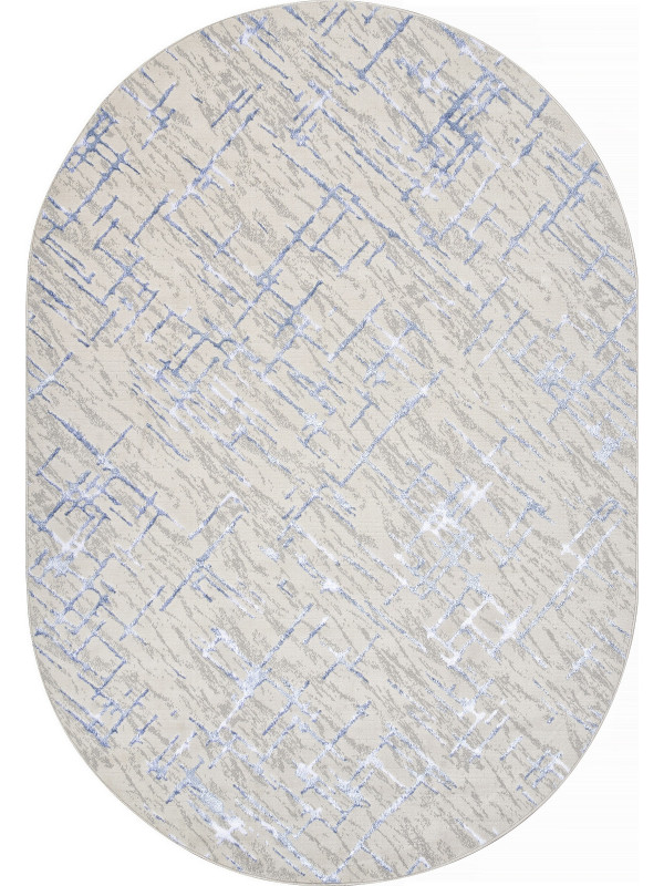 Ковер F164 - CREAM-BLUE - Овал - коллекция LIMAN
