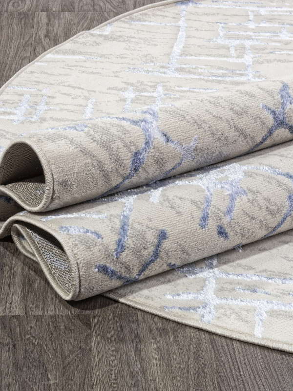 Ковер F164 - CREAM-BLUE - Овал - коллекция LIMAN
