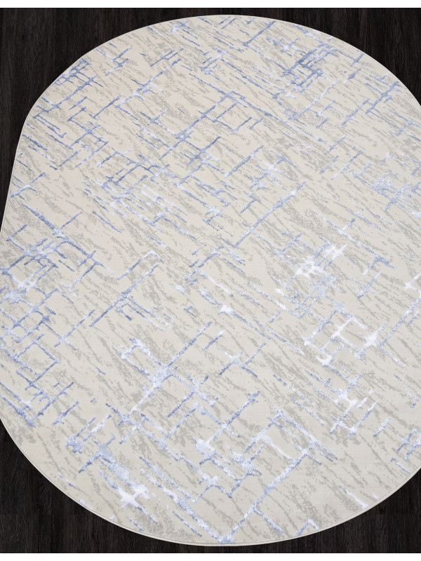 Ковер F164 - CREAM-BLUE - Овал - коллекция LIMAN