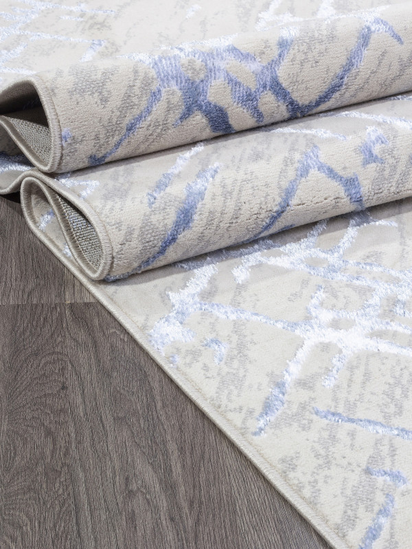 Ковер F164 - CREAM-BLUE - Прямоугольник - коллекция LIMAN