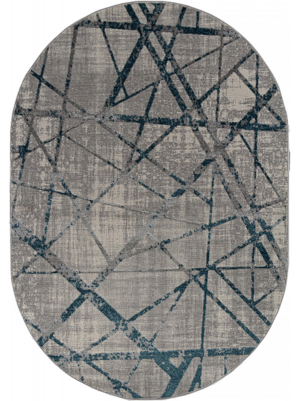 Ковер F478 - GRAY-BLUE - Овал - коллекция LIMAN