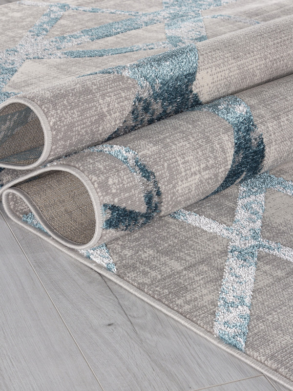 Ковер F478 - GRAY-BLUE - Прямоугольник - коллекция LIMAN