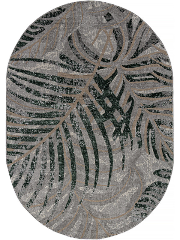 Ковер F479 - GRAY-GREEN - Овал - коллекция LIMAN