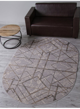 Ковер F480 - GRAY-BEIGE - Овал - коллекция LIMAN