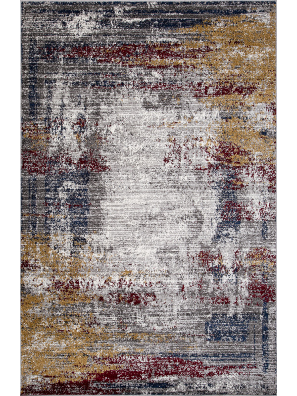 Ковер D838 - GRAY-RED - Прямоугольник - коллекция LONDON