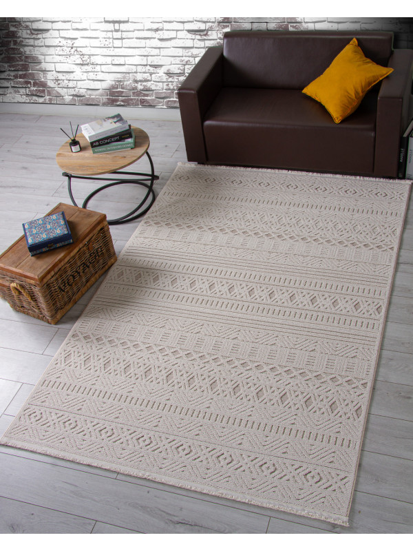 Ковер L0014B - BEIGE / D.BEIGE - Прямоугольник - коллекция LOOPY