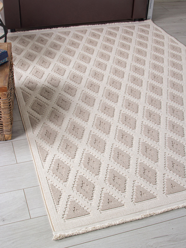 Ковер L0027B - D.BEIGE / BEIGE - Прямоугольник - коллекция LOOPY