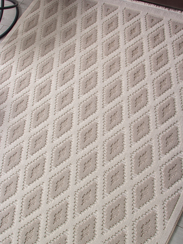 Ковер L0027B - D.BEIGE / BEIGE - Прямоугольник - коллекция LOOPY