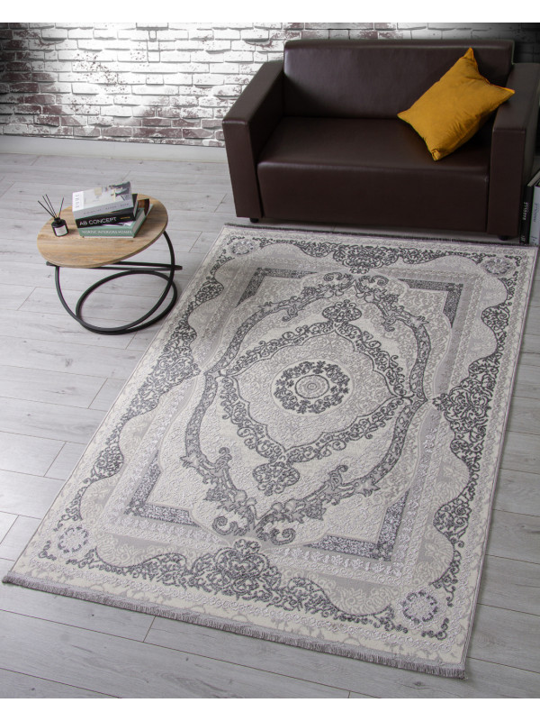 Ковер 3098G - GREY / GREY - Прямоугольник - коллекция LORA