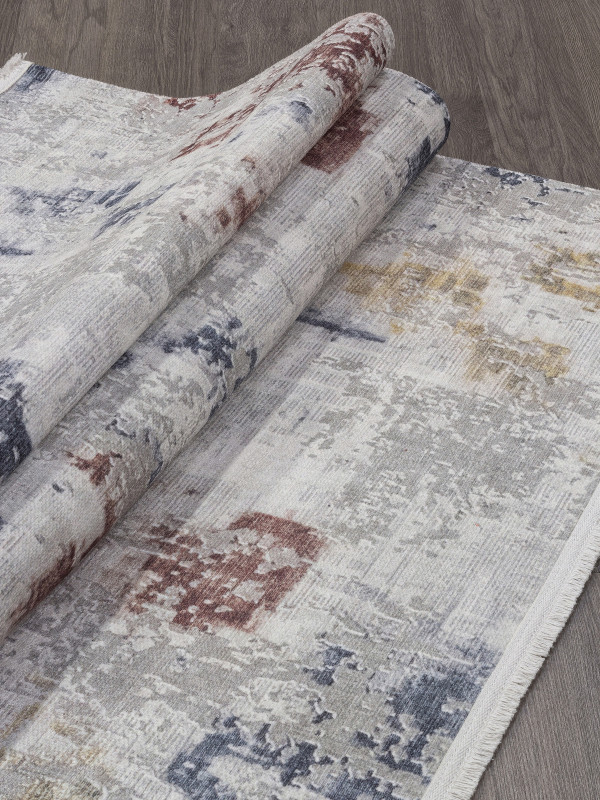 Ковер AB105A - GREY / RED - Прямоугольник - коллекция LOTUS