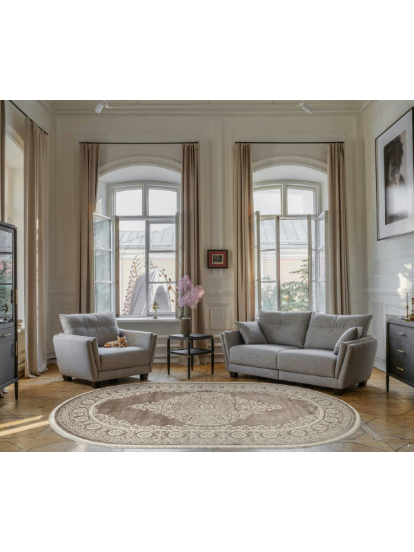 Ковер 26468A - CREAM / D.BEIGE - Овал - коллекция MARMARIS