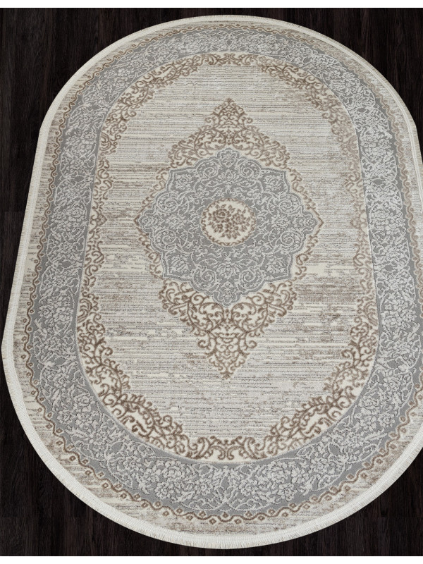 Ковер 26913A - GRY / D.BEIGE - Овал - коллекция MARMARIS