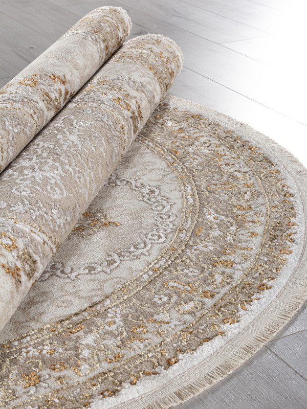 Ковер 27226 - BEIGE / BEIGE - Овал - коллекция MOSSO