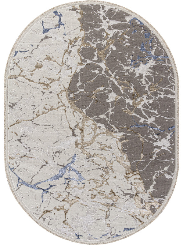 Ковер 27231 - GRY / BLUE - Овал - коллекция MOSSO