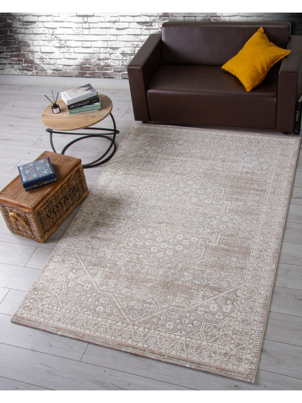 Ковер 04293A - BEIGE FDY / CREAM HB - Прямоугольник - коллекция NOVA